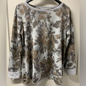 Gray Neutral Floral Western Cottagecore Grandma Retro Inspired Sweatshirt
